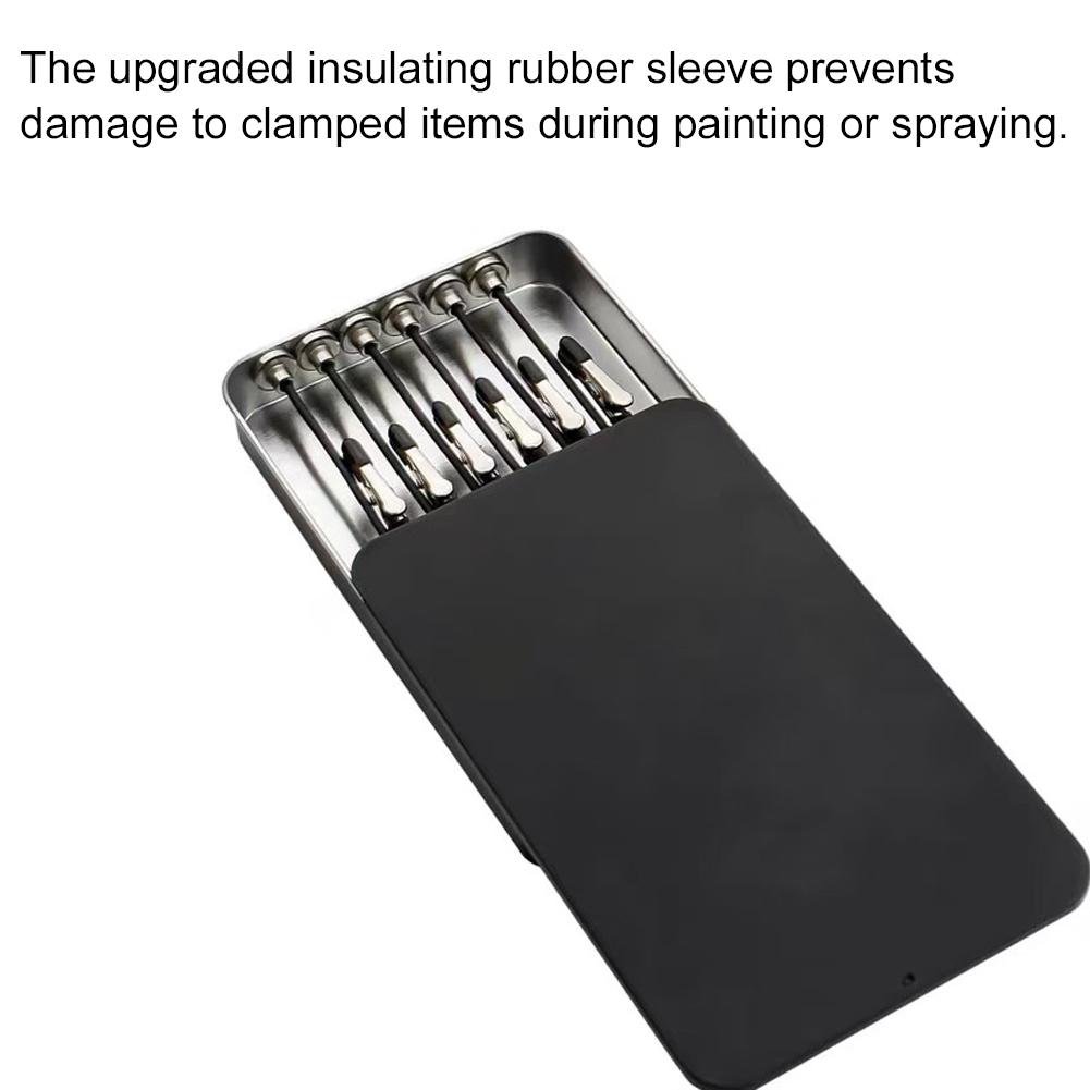 12Pcs Metal Model Painting Stand Base Set Magnetic Flexible Gooseneck Alligator Clips For  Placement Painting Assembly Craft