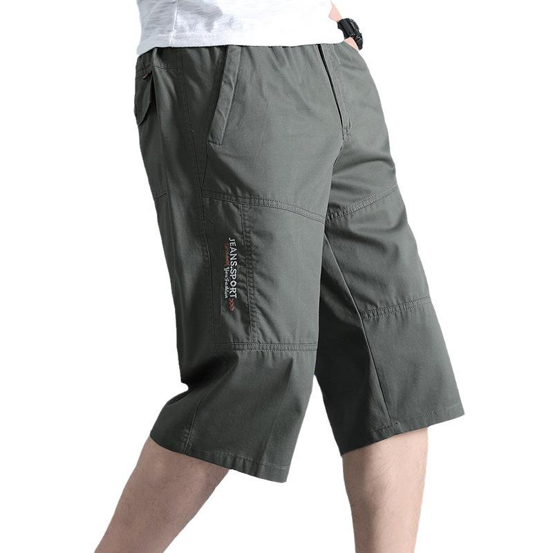 Men's Summer Casual Cotton Straight-Leg Shorts for Middle-Aged & Young, Loose-Fit Sports Outdoor Fashion.
