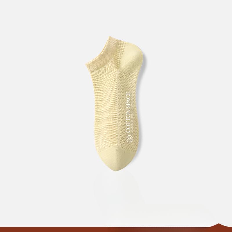 Women's Summer Thin Cotton Sweat Absorbing Mesh Student Boneless Boat Socks