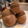 Cartoon Happy Chestnut Family Plush Toys Cotton Stuffed Smile Hazelnut Doll Soft Cozy Throw Pillow Kawaii Kids Gift Home Decor