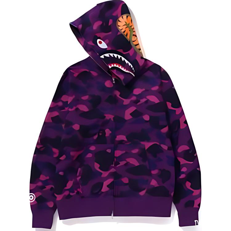 Bape Color Camo Shark Wide Fit Full Zip Double Hoodie 1K20-115-007
