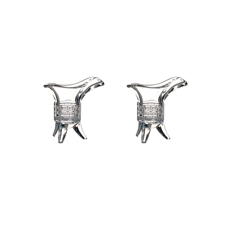 10ml/20ml/30ml Ancient Imperial Wine Glass Home Creative Transparent Three Legged Glass Cup Chinese Style Wine Glass Spirits Cup 2pcs