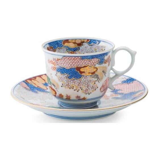 Чаша и блюдо для кофе Arita Ware Shobido Main Store весна и осень S-3039