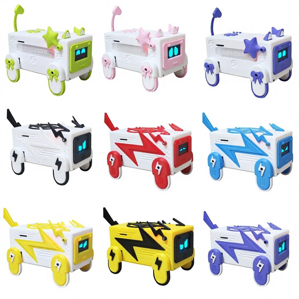 XiaoZhi AI Smart Robotic Dog Voice Control Actions Dynamic Expressions Educational Toy for Children black and white-assembly required