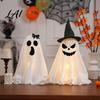 Halloween Shop Decor Ghost Decoration Indoor Tabletop Standing with Witch Foldable Ornament Hat/Bow for Mantel Dining Table Party Home Scenery