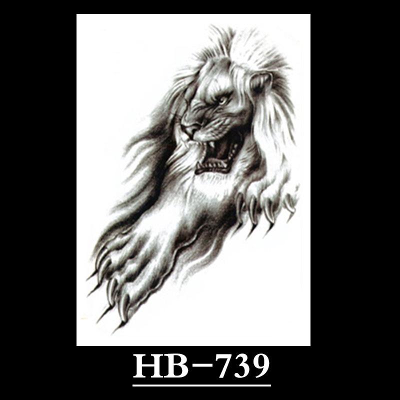 Animal Tattoo Sticker, Liger Tattoo Sticker, Half Arm Waterproof Tattoo Sticker, Large Picture Temporary Sticker Tattoo