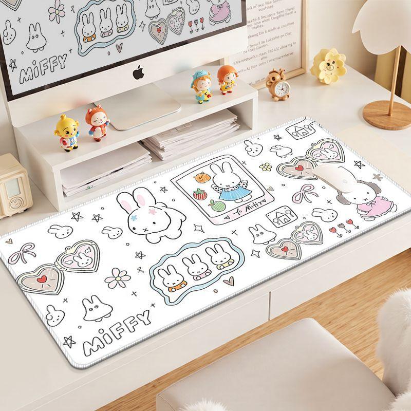 New Arrival Miffy Mouse Pad Cute Cartoon Rabbit Desk Mat Aesthetic Kawaii Computer Accessories for Dorm Bedroom Office Decor