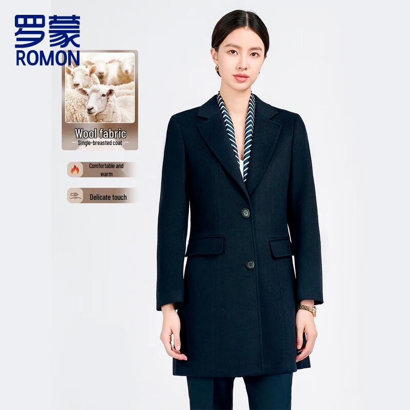 ROMON Women's Plush Wool Blend Business Coat