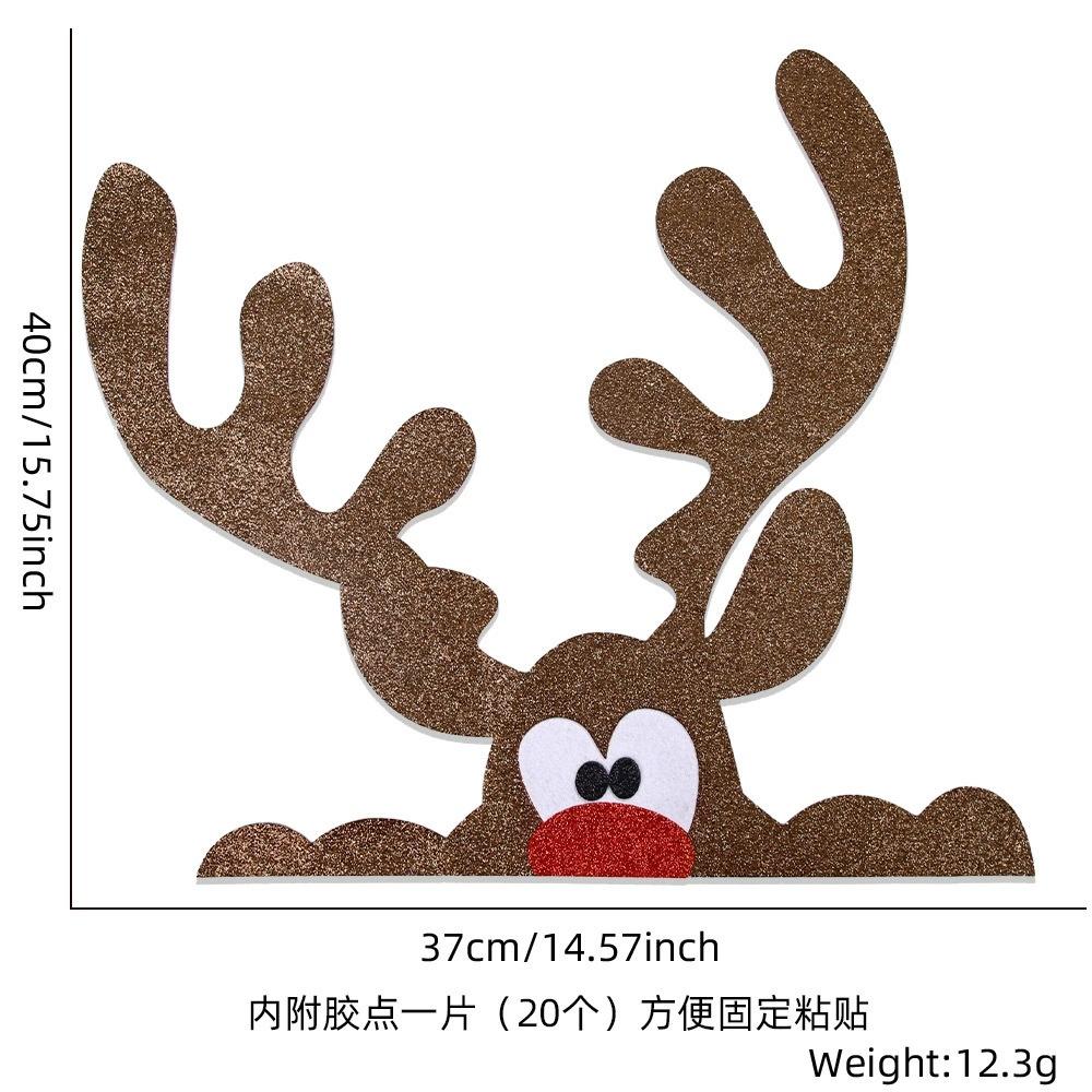 Large Snowman Reindeer Santa Stickers Christmas Door Stickers Decor for Refrigerator Wall Window Christmas Door Decorations