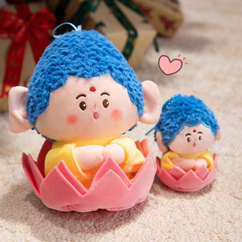 Keychain Buddha Mini Plush Doll Short Plush Cultural Creative Spiritual Decor