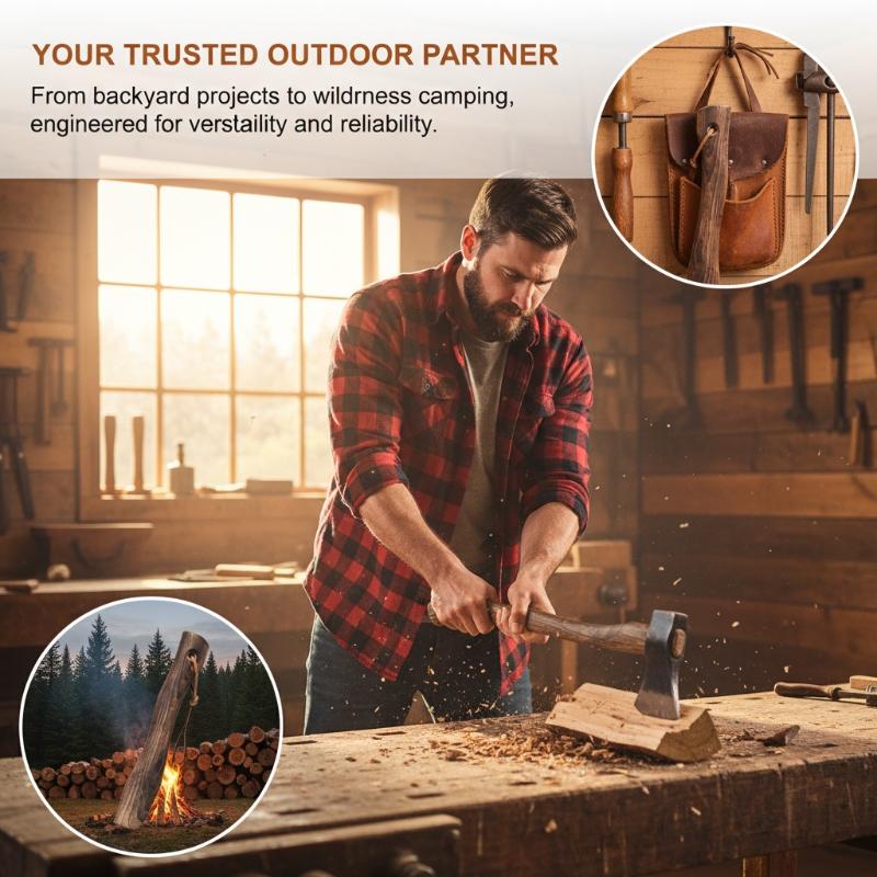 35cm Sturdy Axe Handle Solid Wood Handcrafted Replacement for Small Garden Axes Suitable for Camping and Outdoor Tasks