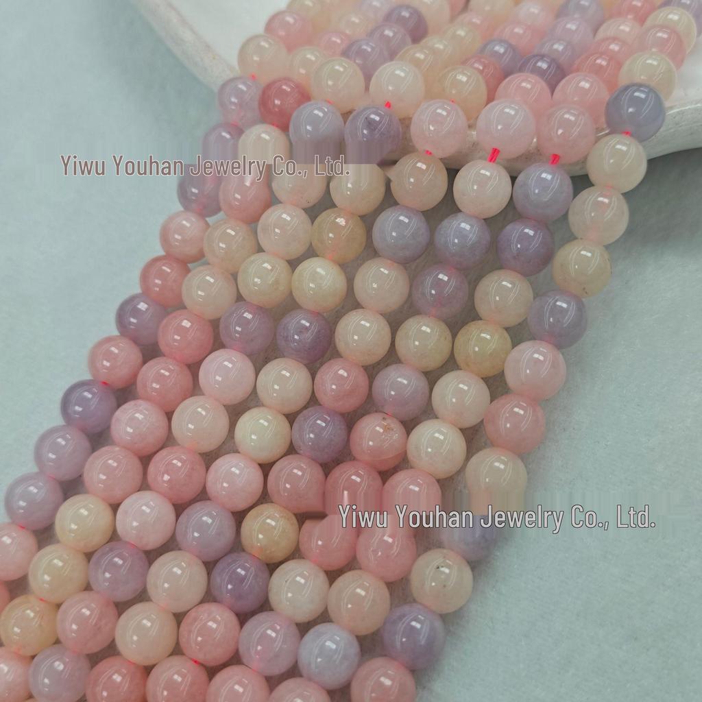 Natural White Stone Enhanced 6-10mm Round Beads String for Three-Color Alxa Bracelet Necklace Accessories