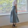 New Arrivals Open Run Royno Pleated Detail Spring Long Skirt