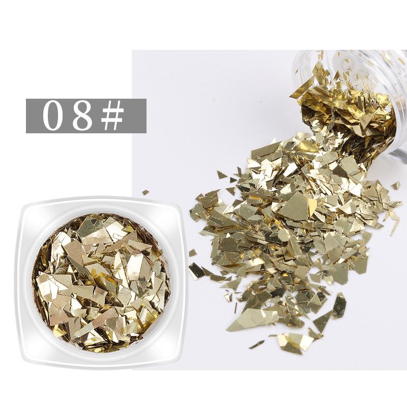 Iridescent Nail Art Sequins: Colorful Cellophane Fragments & Aurora Paper