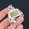 925 Silver Rectangle Unakite Gemstone Elegant Bezel Daughter Birthday Pendant