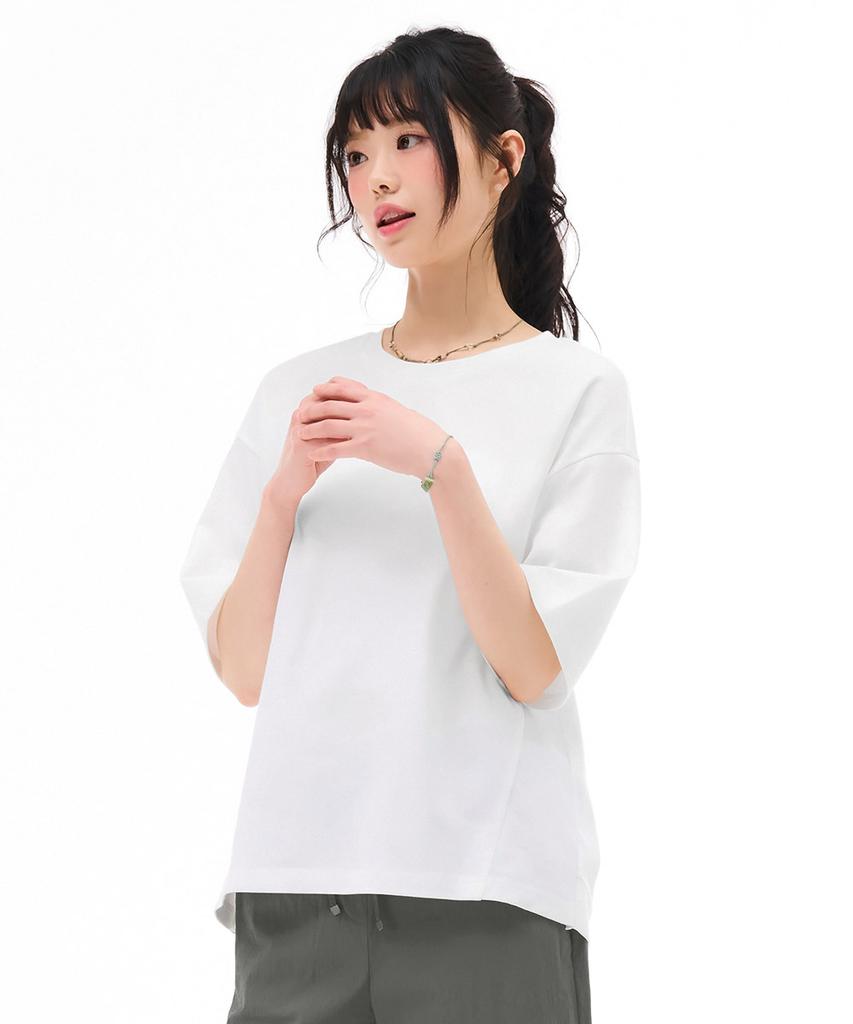CHASECULT Women'S Loose Fit Short Sleeve T-Shirt - Ivory