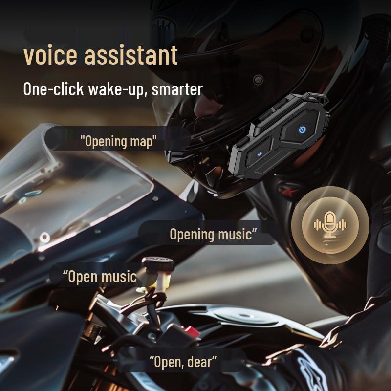 2025 Bluetooth 5.3 Motorcycle Helmet Headset with LED Lights, Waterproof Wireless Intercom