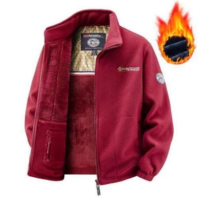 Velours Épaissi Chaud Polaire Veste Décontractée pour Homme Résistante au Froid Automne et Hiver Col Montant