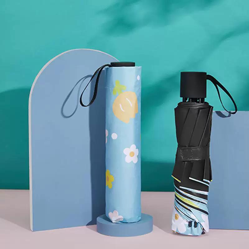 Umbrellas for Men and Women, Dual-Use for Sun and Rain, Black-Coated Sun Protection Umbrellas, Folding Umbrellas, Anti-Uv Women's Sun Umbrellas