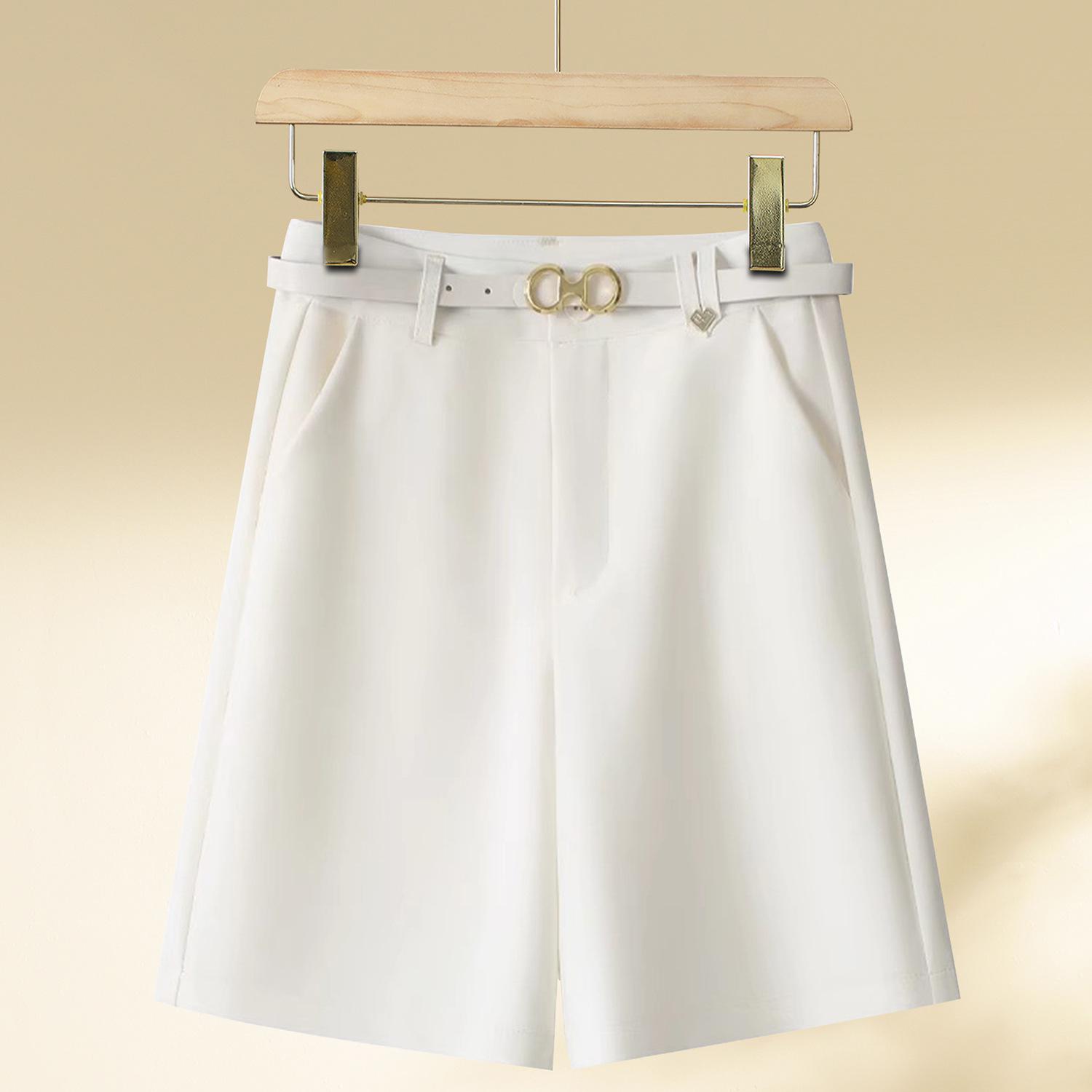 

Женские шорты цвета хаки с высокой талией и широкими штанинами - Приталенный А-силуэт, Идеальны для весны и осени 2024 Size 27 (Recommended for 95-105 lbs) белый