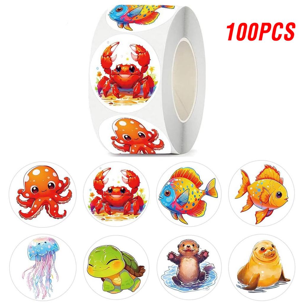 100-500Pcs Top-Grade Cartoon Premium-Quality Marine First-Class Animals Premium-Quality Stickers Premium-Quality Reward Superior-Grade Stickers