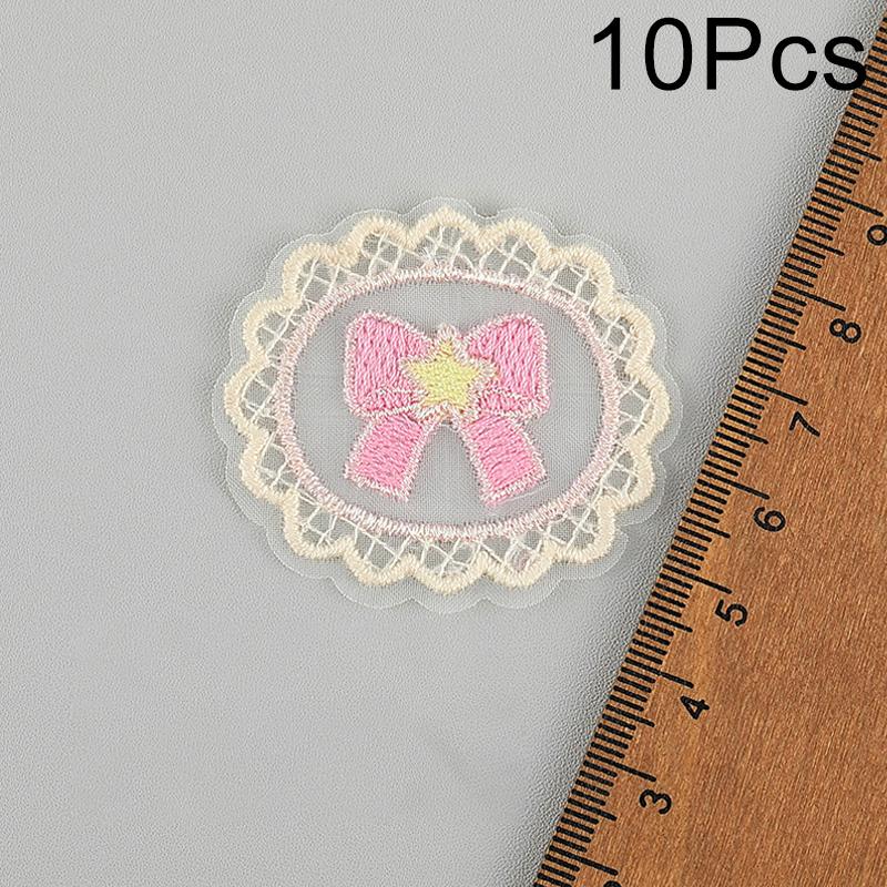 10pcs Embroidered Cute Flower Heart Patches Applique for Backpack Shoes Hats Scrapbooking Decoration DIY Sewing Accessories