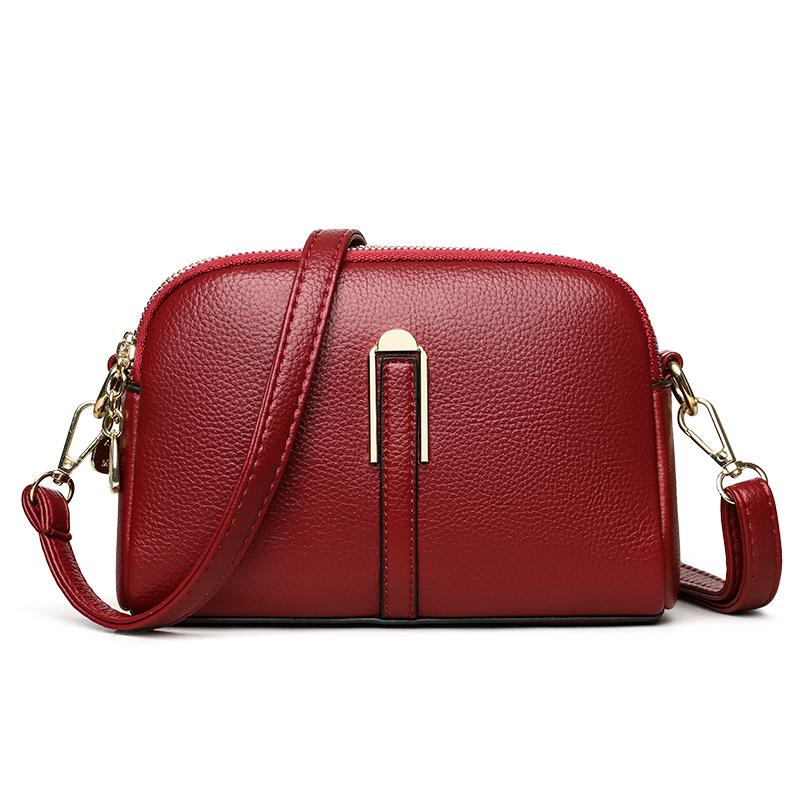 Genuine Leather Women's Bag Mobile Phone Bag Fashionable Single-shoulder Crossbody Bag Cowhide Small Square Bag Casually