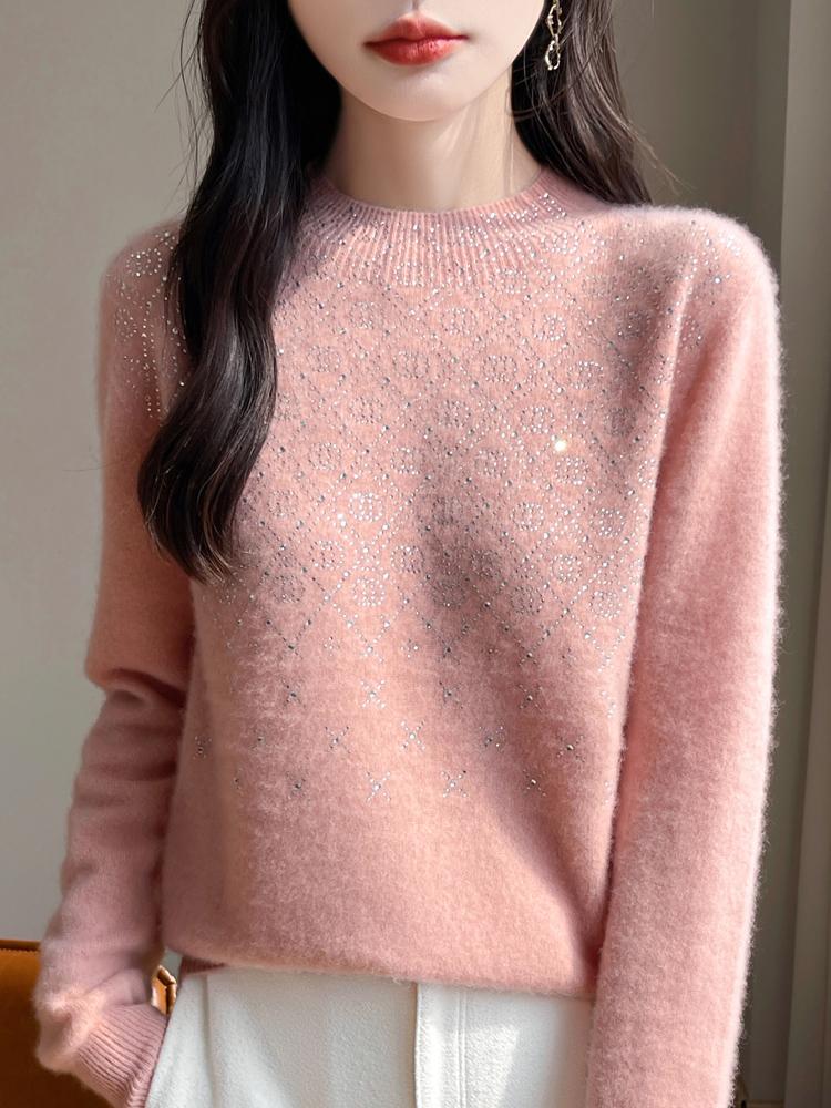 

Женский кашемировый свитер Qinghe кашемир 30% кашемир 70% шерсть осенне-зимний кашемировый пуловер мягкий и теплый XXL розовый