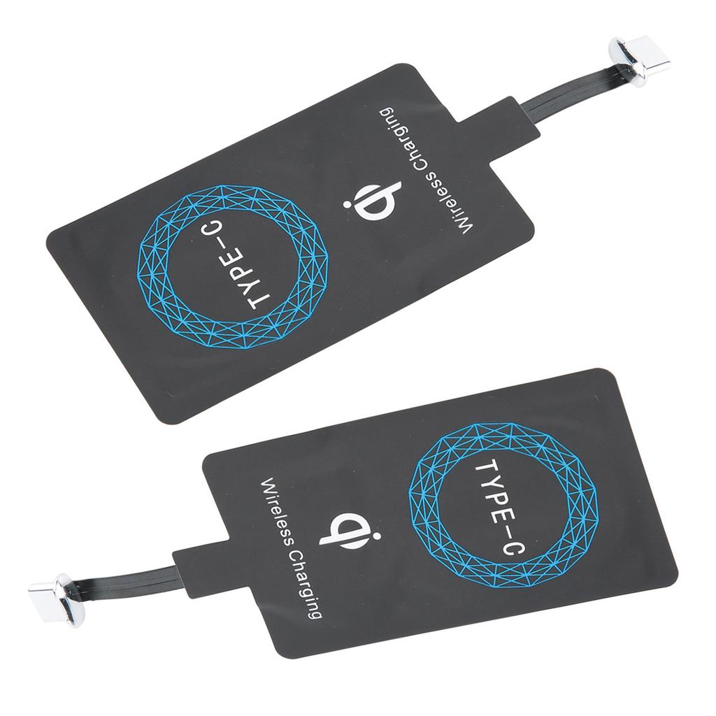 Adaptador Carregador Sem Fio Tipo C 2 Peças Receptor de Carregamento Portátil para Celular Tipo C
