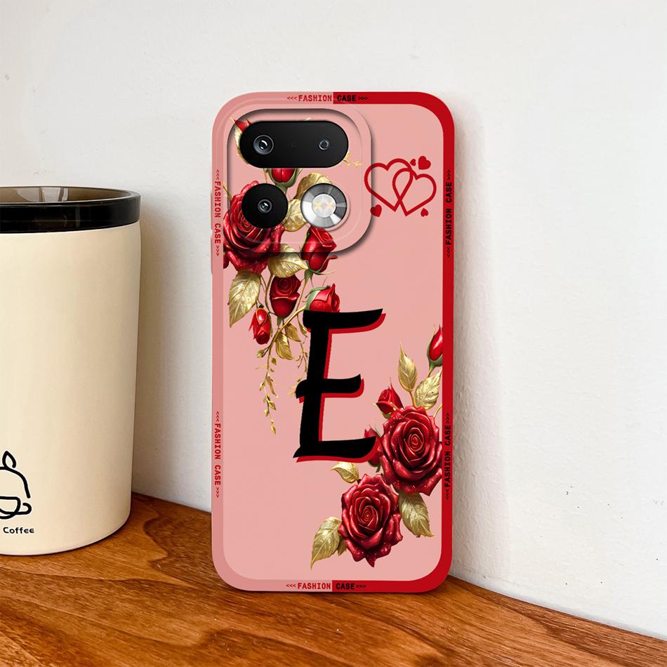 Phone Case For Realme 16 Pro Plus 5G Pretty Rose Letter Lightweight Funda For Realme 16Pro+ Anti Drop Soft Liquid Silicone Shell
