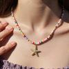 5PCS Multicolor Beach Themed Beaded Necklaces for Women Handwoven Clavicle Chains Vocation Holiday Accessories Multicolor