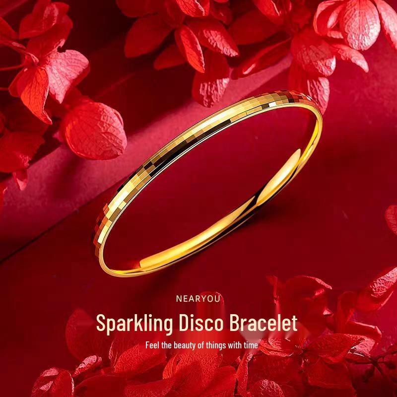 

Gold-Plated Mosaic Sand-Effect Bangle: Trendy Copper-Gold Women s Bracelet Bracelet 64