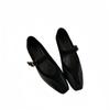 Spring high-end Mary Jane shoes women's one-word buckle belt retro temperament commuting height-increasing heels single shoes