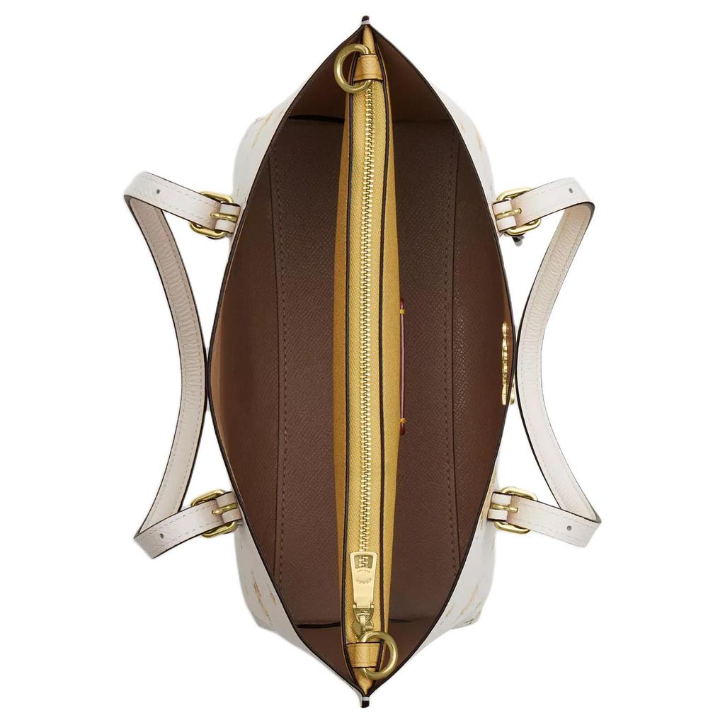 Coach Molly 25 Blumenmuster Kieselsteinleder Tragetasche Damen Tragetaschen Weiß CAL44-IMCAH