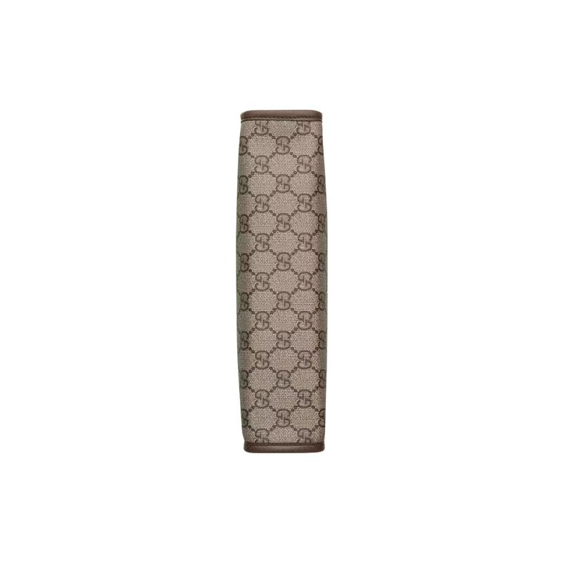 Gucci Bananya co-branded limited edition, printed brand logo, canvas leather trim, clutch, men's style, ebony color