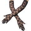 Damen Durchsichtig Blumenspitze Lange Handschuhe Schwarz Weiß Rot Sexy Ellbogenlänge Fäustlinge Hochzeitsparty Abendhandschuhe Zubehör