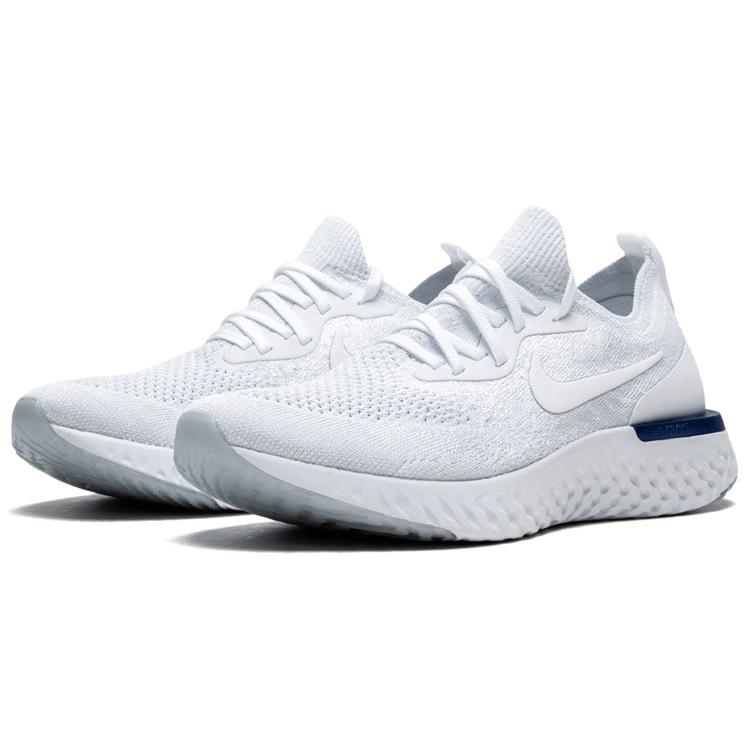 New Nike Epic React Flyknit White Racer Blue Women's AQ0070-100