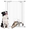 Adjustable Dog Gate with Small Door and Automatic Closure, 74-80x104cm, White