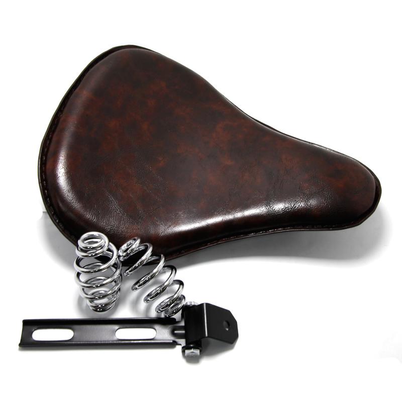 Motocyklová pružina Solo Seat Distressed Soft LeatherCushion Montážní sada pro Sportster Bobber Chopper Heritage Springer