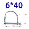 10Pcs Wire Lock Pin, Carbon Steel Shaft Locking Pin, Round Loop Wire Lock Pin for Track Farm Lawn(6*50)