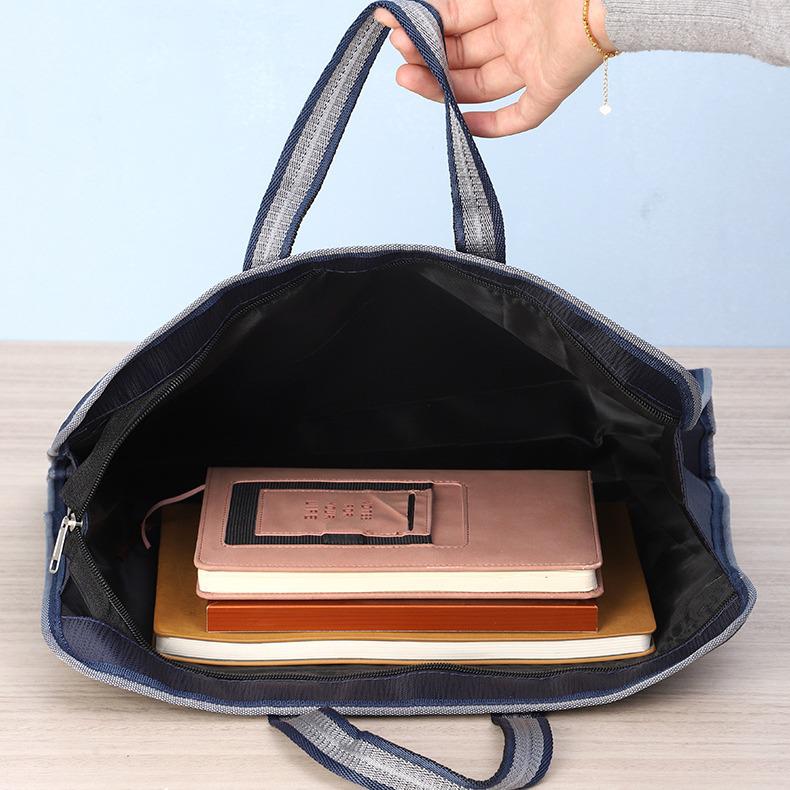 Handheld Double Layer Oxford Cloth Briefcase Document Bag синий