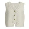 Shop   Women S 6 Color Cropped Button Stretch Knit veSt Red Bom wvS 20784   
