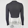 2025 Autumn Long-Sleeve Zipper Cropped Slimming Top