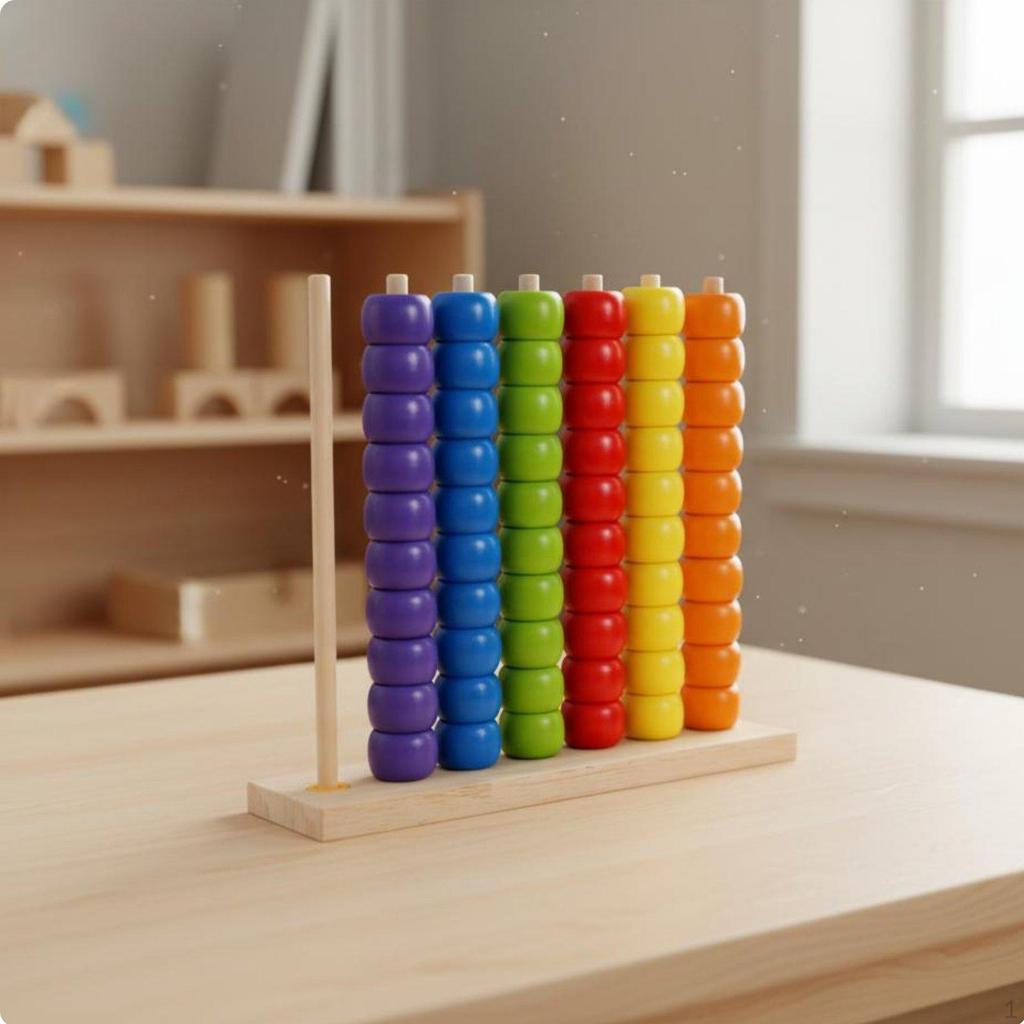 Wooden Bead Stacking Toy Develops HandEye Coordination Board Game Fine Motor Skills