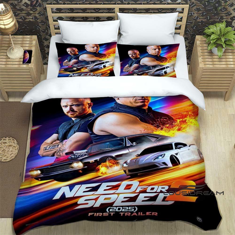 This Printed Bedding Set—featuring Duvet Covers and Pillowcases—is Inspired by the *Fast & Furious* Racing Action Film Franchise