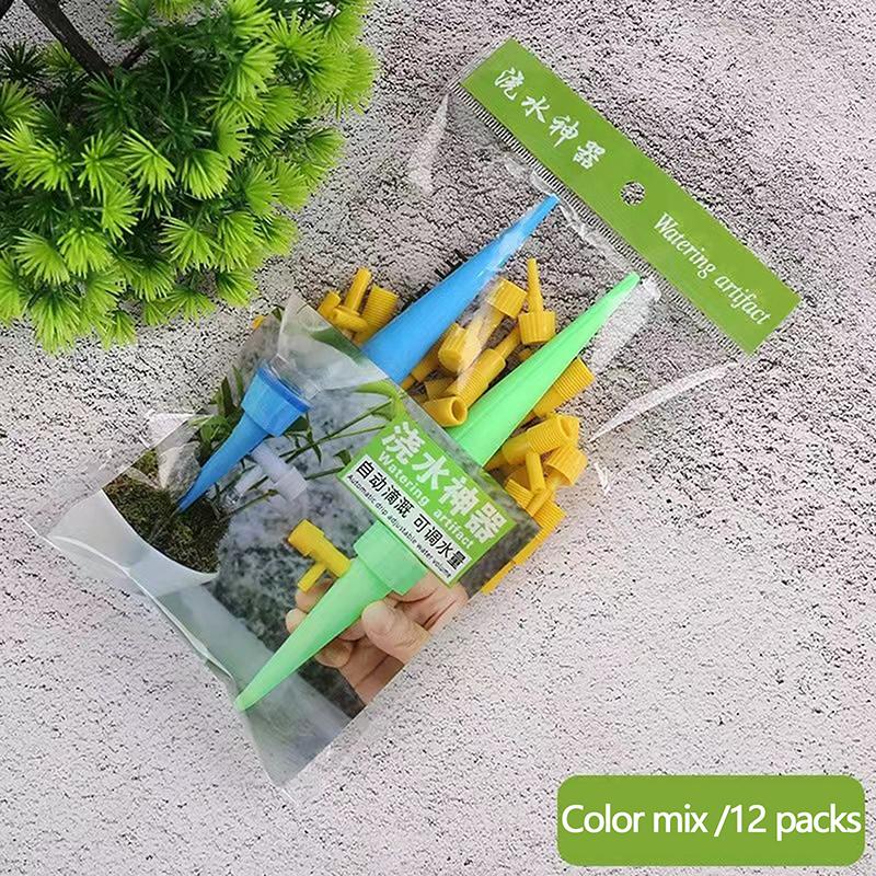 

12 шт. автоматическая система капельного орошения растений самополивающийся шип для цветочных растений сад регулируемое автоматическое устройство для капельного полива 12pcs разноцветный