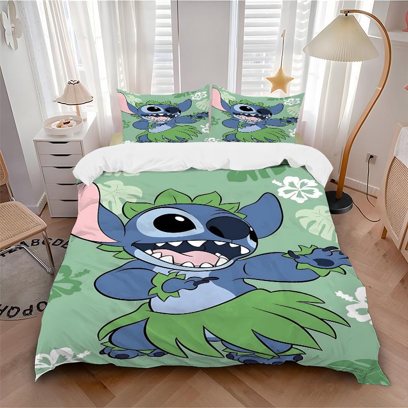 Lilo Stitch Tropical Adventure Print 3Pcs Bedding Setduvet Cover With 2 Bedropillowcase Home Birthday Gift