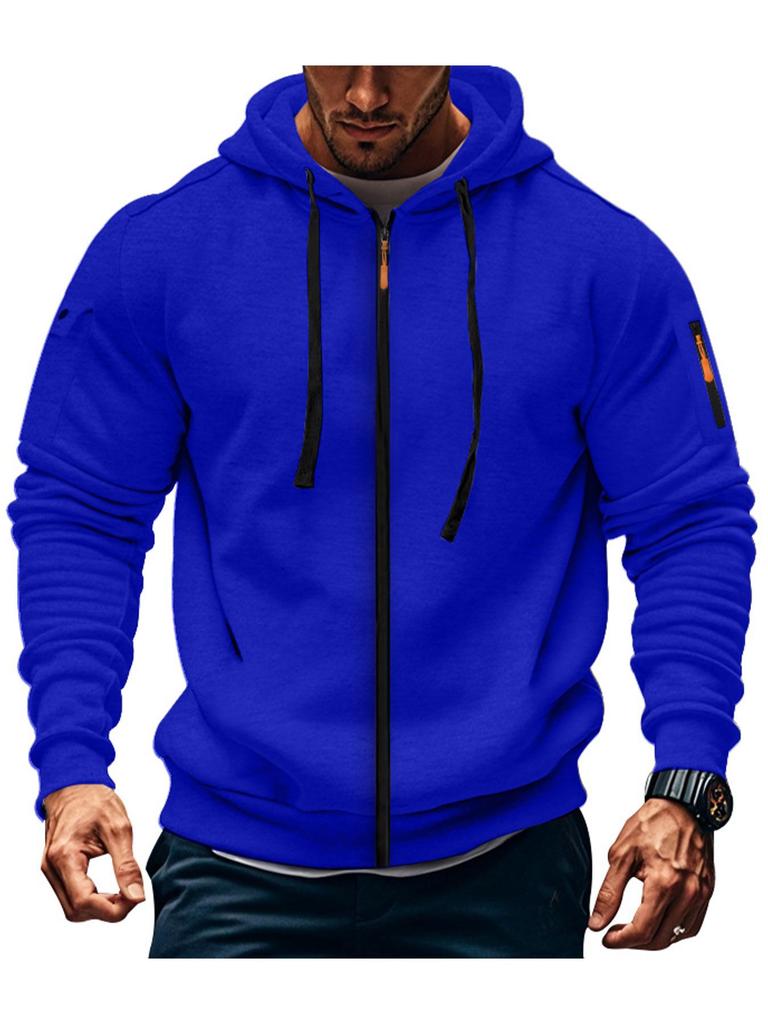Men's Autumn & Winter Hooded Sweatshirt - Casual Double Zipper Jacket