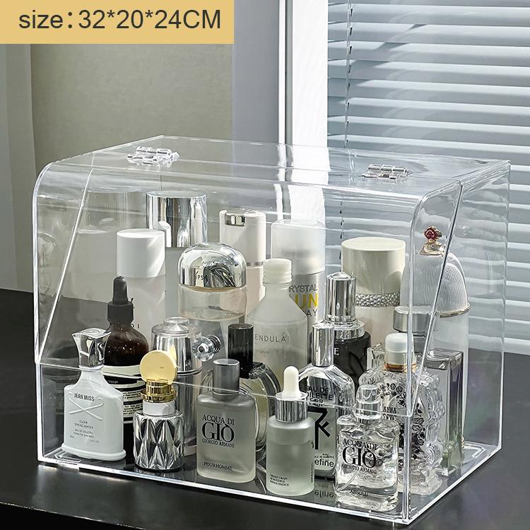 High-End Acrylic Cosmetic and Skincare Organizer - Dustproof, Large Capacity Desktop Storage Box