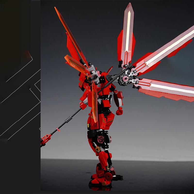 511pcs Red Mecha Assembly Building Blocks Model Robot Children's Educational Toys For Christmas Gifts 46cm